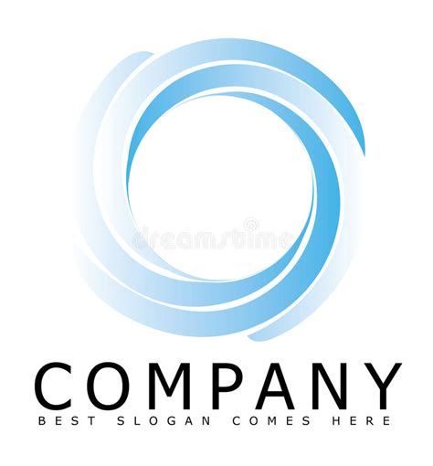 Blue Circle Logo From Separate Parts Stock Illustration