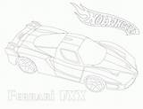 Ferrari Wheels Hot Fxx Coloring Print Cars sketch template