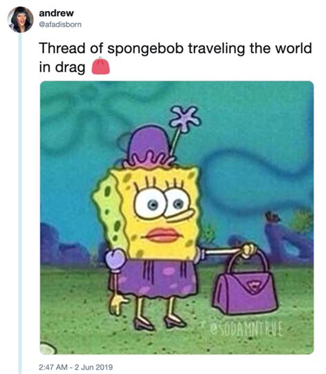 latest viral spongebob meme sees spongebob travelling  world