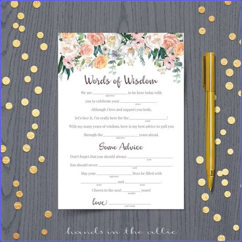 printable wedding mad libs template templates  resume examples