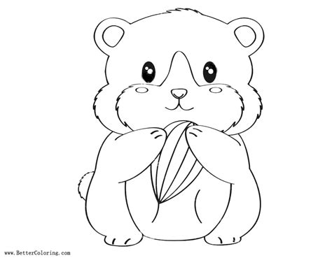 hamster coloring pages lineart  printable coloring pages