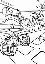Tron Coloring Pages Legacy Light Cycle Enemy Destroy Color sketch template
