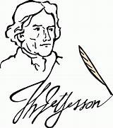 Thomas Jefferson Coloring Clipart Printable Drawing Resume Popular Library Clipartmag sketch template