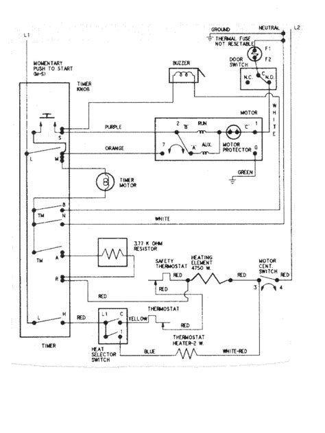 whirlpool electric dryer wiring schematic