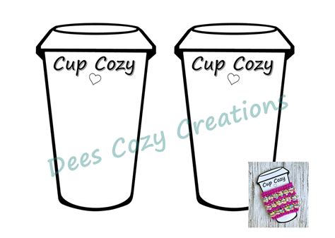 printable cup cozy template diy packaging   market