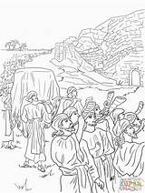 Jordan Crossing Coloring River Israelites Popular sketch template