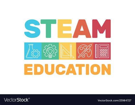steam education colored banner  royalty  vector image