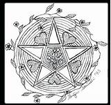 Coloring Pages Wiccan Wicca Pentagram Drawing Printable Samhain Pentacle Color Pagan Symbols Drawings Adults Getdrawings Getcolorings Colouring Children Mandala Book sketch template