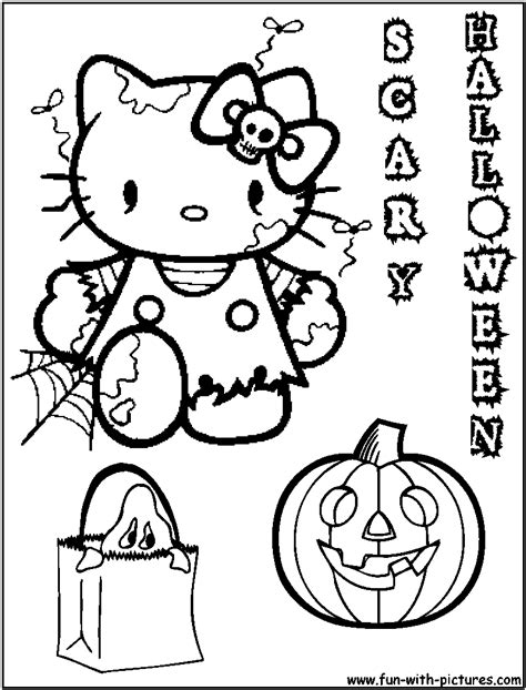 hellokitty halloween coloring page