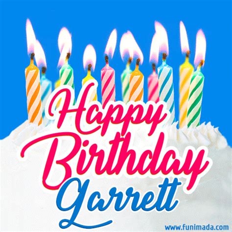 happy birthday gif  garrett  birthday cake  lit candles
