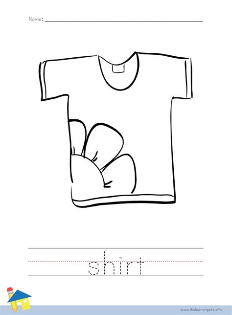 shirt coloring worksheet  learning site