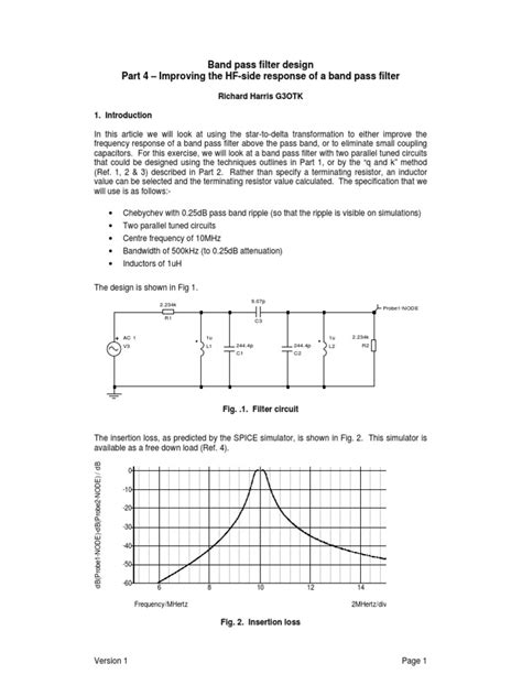 Band Pass Filter Design Part 4 Band Pass Filters From