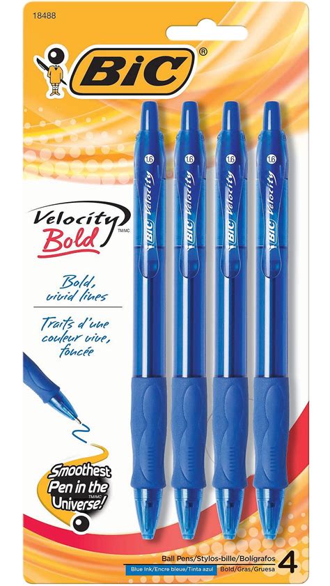 bic velocity ballpoint  bold point blue ink pack vlgbp blu
