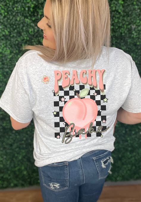 Peachy Babe Front And Back Tee Peachy Kuehn Designs