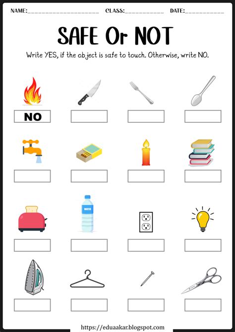 house safety worksheet safety rules  kids safety lesson plans