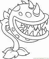Coloring Peashooter Pages Getcolorings Chomper sketch template