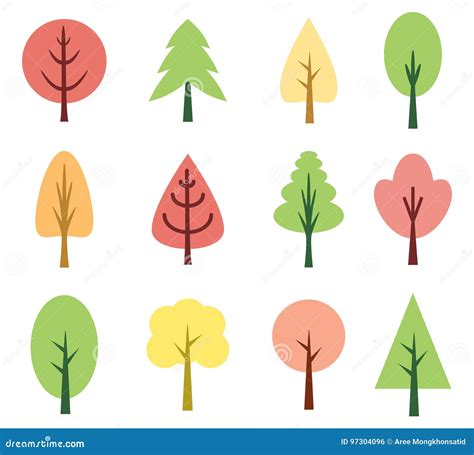 cute trees stock vector illustration  park beautiful