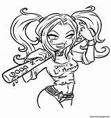 Coloring Harley Meeki Squad Lines Suicide Pages Printable sketch template