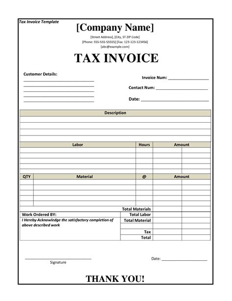 sample  tax invoice invoice template ideas