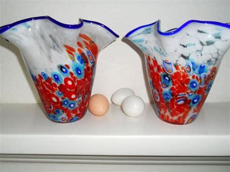 On Hold Pair Of Murano Vases Hankerchief Vase Rare Pair