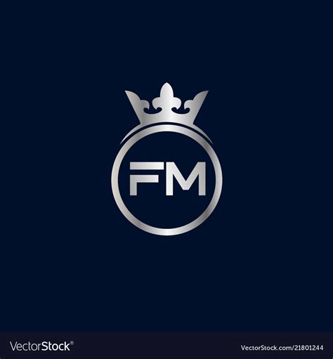 initial letter fm logo template design royalty  vector