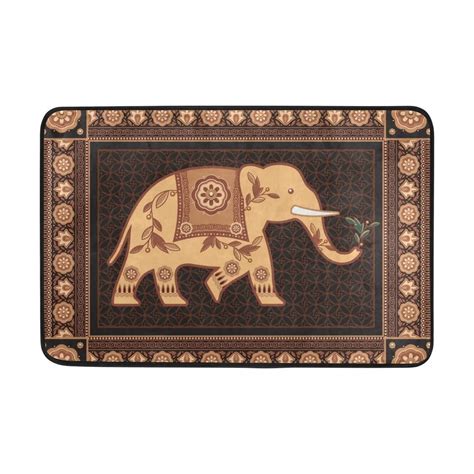 mrmian decorated indian elephant rubber  slip entry  floor mat outdoor indoor decor rug