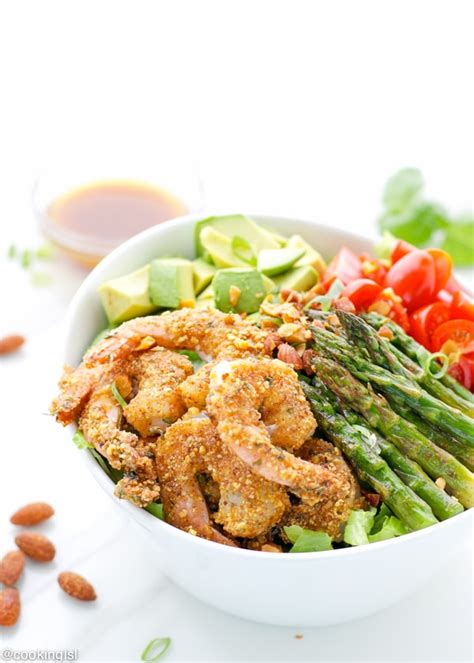 Sriracha Almond Crusted Shrimp Salad