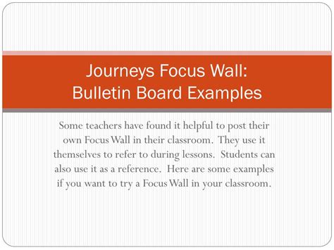 Ppt Journeys Focus Wall Bulletin Board Examples Powerpoint