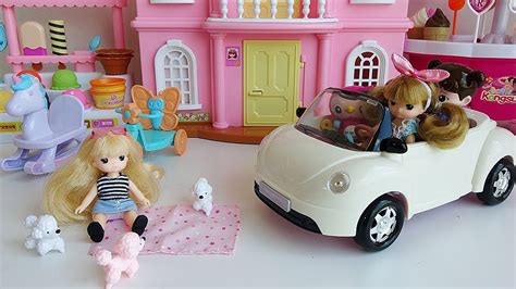 Mimi Doll Pretend Play Picnic Driving With Fantastic Toy