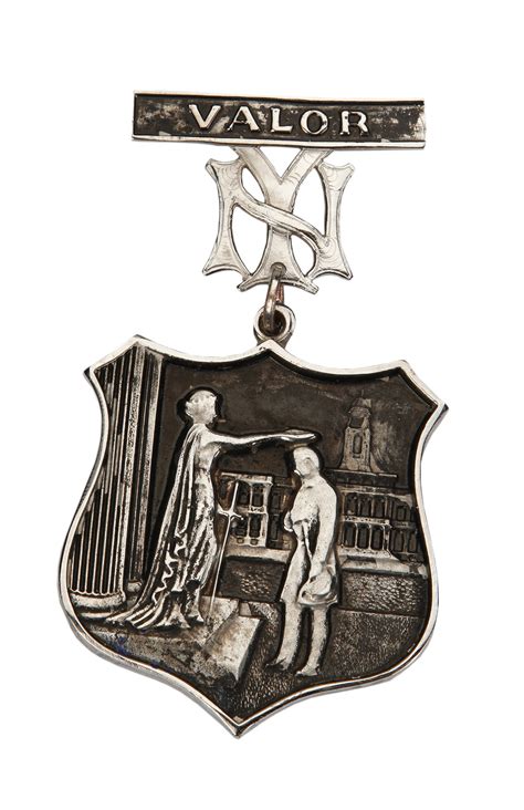 lot detail charles  tiffany signature  nyc police medal  valor