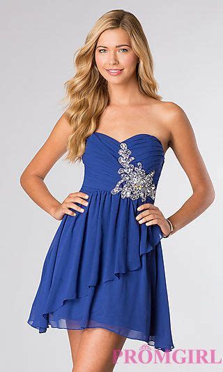 strapless blue party dress   darlin  promgirlcom  macyscom  pretty modest