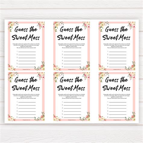 Guess The Sweet Mess Free Printable