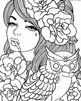 Coloring Pages Girls Girl Pen Printable Gel Pretty Size Detailed Rated Color Getcolorings Tattoo Colorings Getdrawings Print Female Adult sketch template