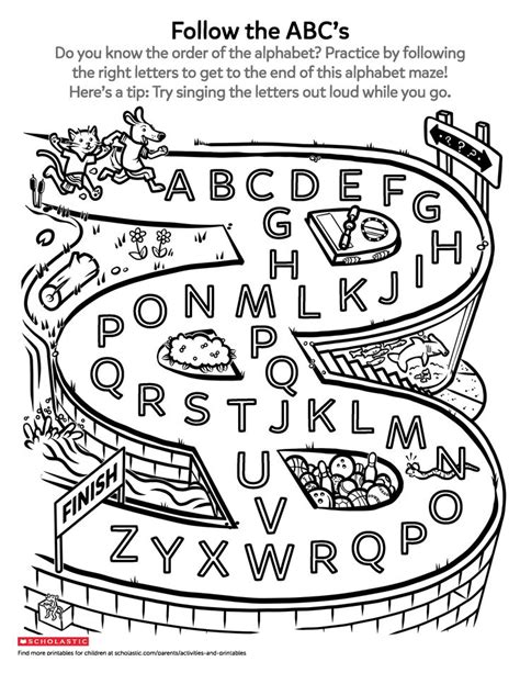 abcs maze      learn  order