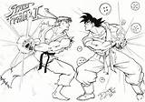 Fighter Ryu Goku Ken Desenhos Dragon Hadouken Coloringhome Golpes Template Vencedor sketch template