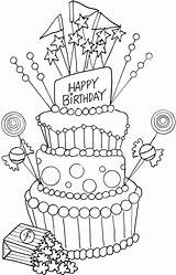 Birthday Coloring Happy Cake Pages Mom Drawing Party Rocks Printable Drawings Sheets Easy Cards Getdrawings Visit Geburtstag Cakes Choose Board sketch template