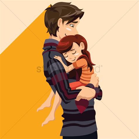 father carrying his daughter vector image 1323342