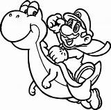 Yoshi Coloring Pages Mario Super Getdrawings sketch template