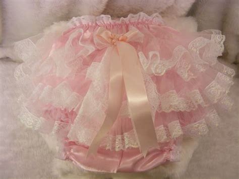 lacy extra frilly sissy adult baby diaper nappie cover unlined pvc