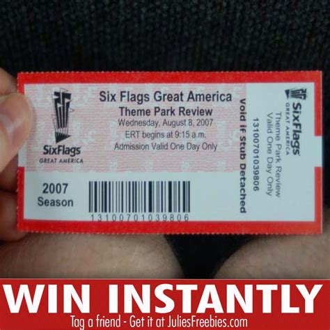 flags single day ticket instant win game julies freebies