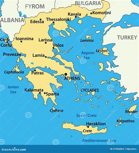 griekenland op de kaart kaart