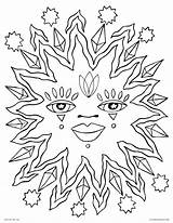 Coloring Pages Symmetrical Sun Printable Adults Kids Mandala Celestial Getcolorings Mandalas sketch template