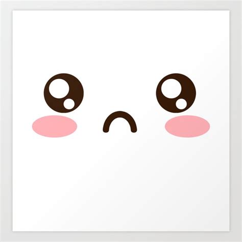 Cute Anime Japanese Emoji Emoticon Sad Face Art Print By