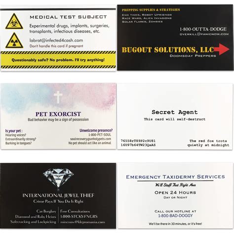 prank business cards  years  gift ideas