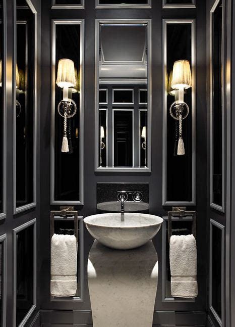Black Powder Room - Contemporary - bathroom