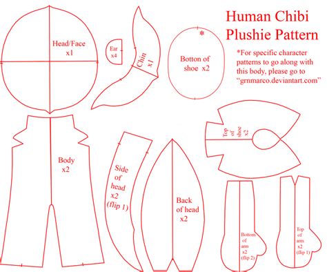 human chibi plushie pattern  grnmarco plushie patterns plush