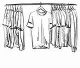 Clothes Drawing Hanging Line Choose Board sketch template