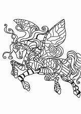 Flying Horse Coloring Paard Kleurplaat Vliegend Large Afbeelding Grote sketch template