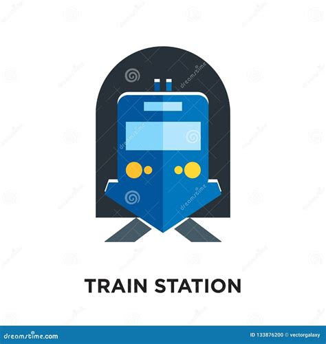 train station logo isolated  white background   web mo stock vector illustration