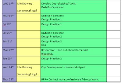 studio practice timetable plan january